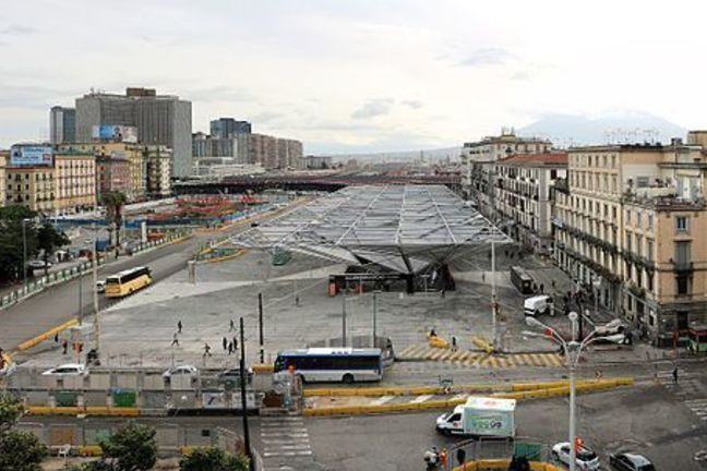 Panoramic view of Piazza Garibaldi, Naples