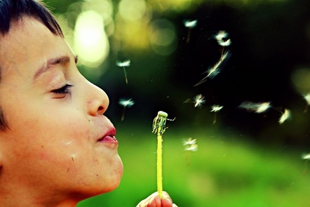 Child with dandelion