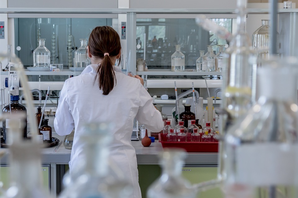 Female scientist conducting an experiment in a laboratory