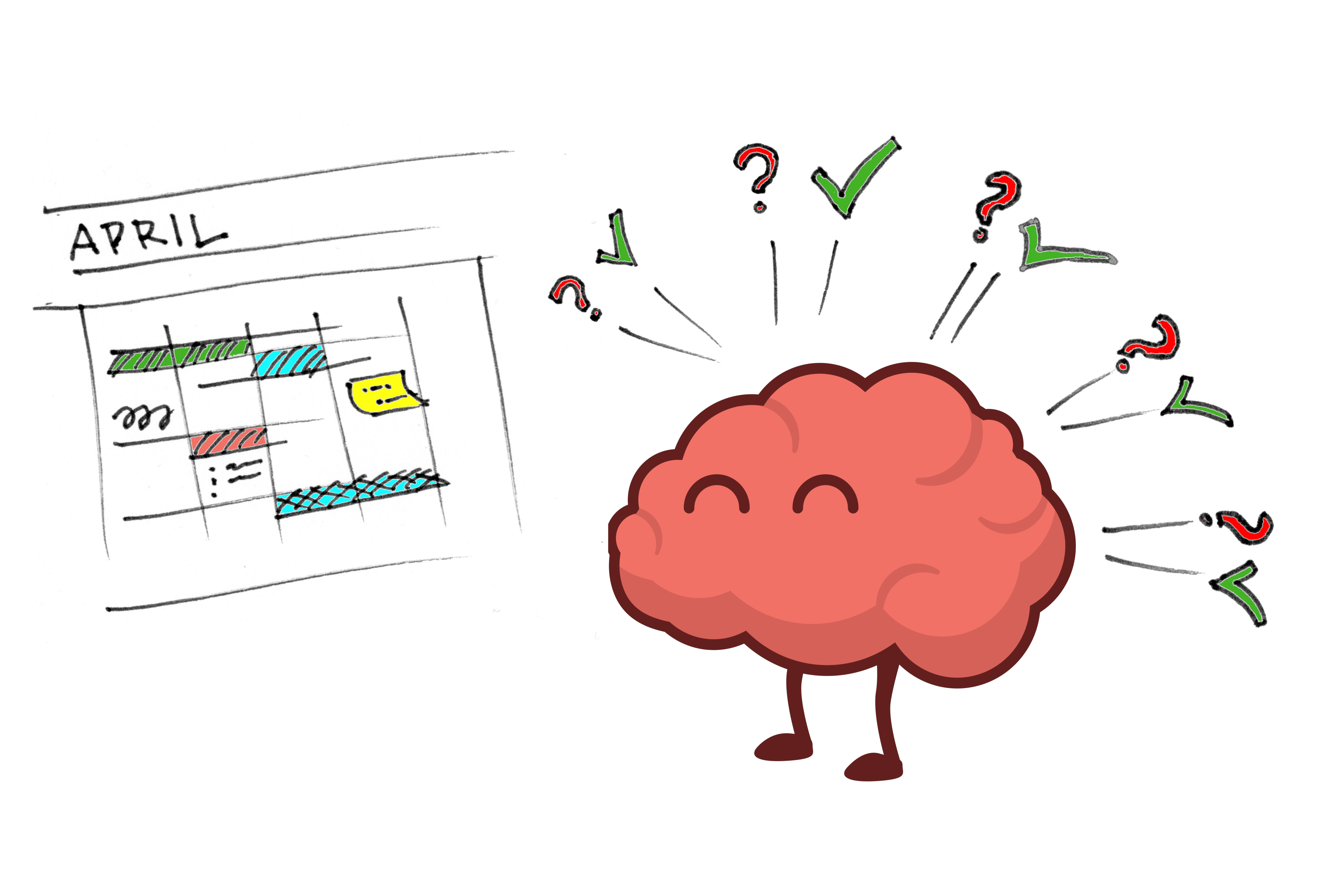 Cartoon brain looking at planning