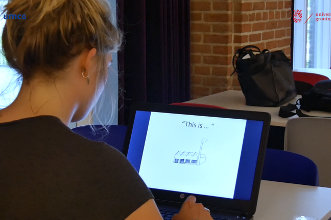 A participant taking a test