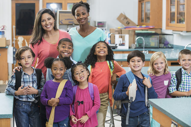 diverse group at school