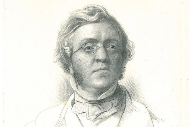 Engraved portrait of William Makepeace Thackeray