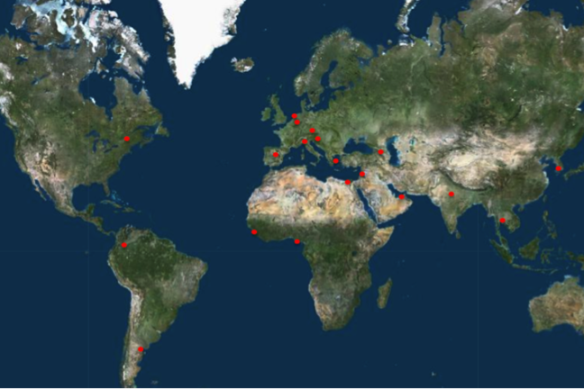 This map shows the location of World Book Capital Cities