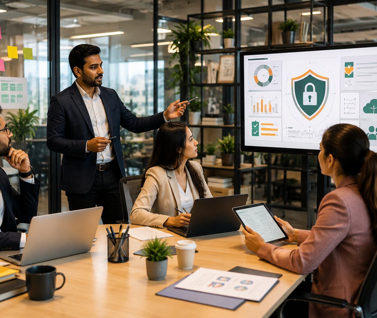 A group of business people in a meeting