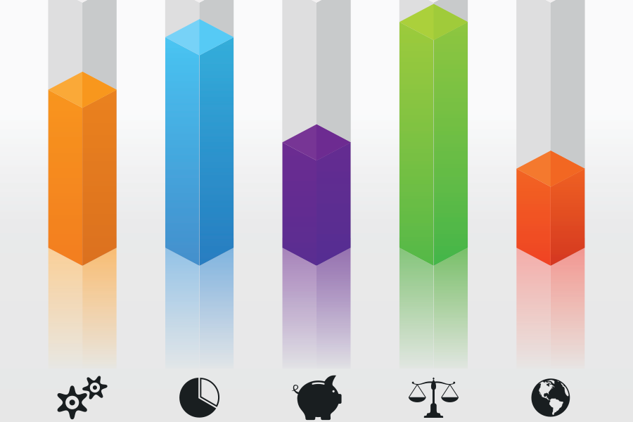 Mock bar chart implying a visual representation of data