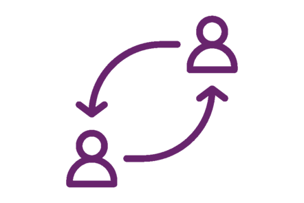two people with arrows rotating between them
