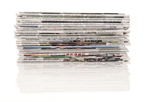 A stack of newspapers
