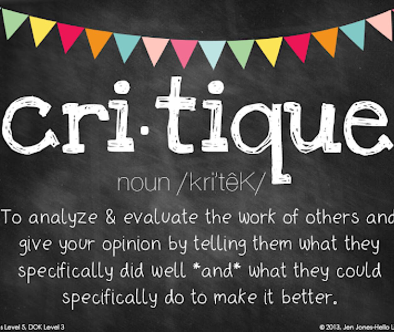 The image is of a critique definition.
