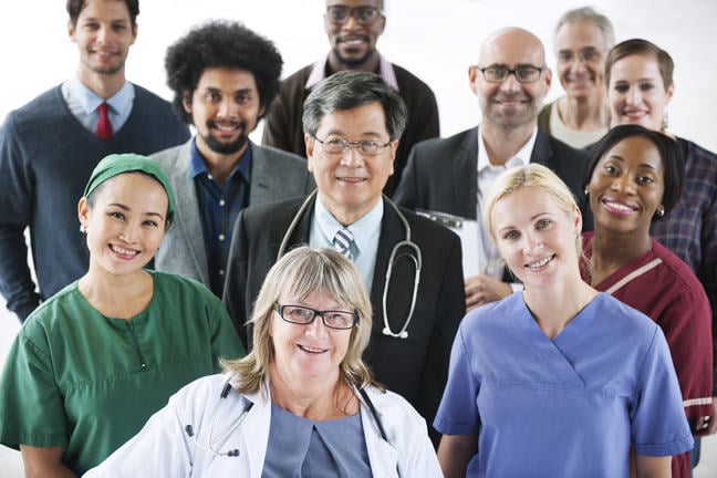 A group of smiling medical professionals