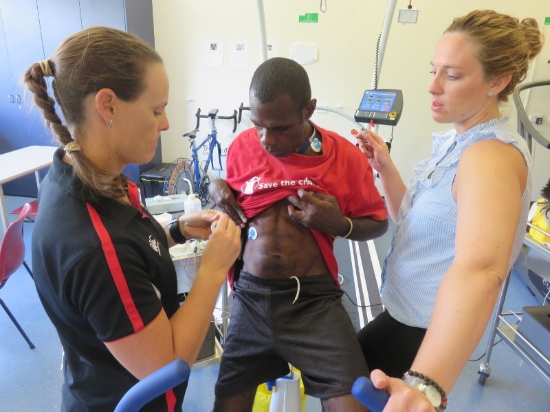 GAPS Programme leaders testing an athlete using sports science