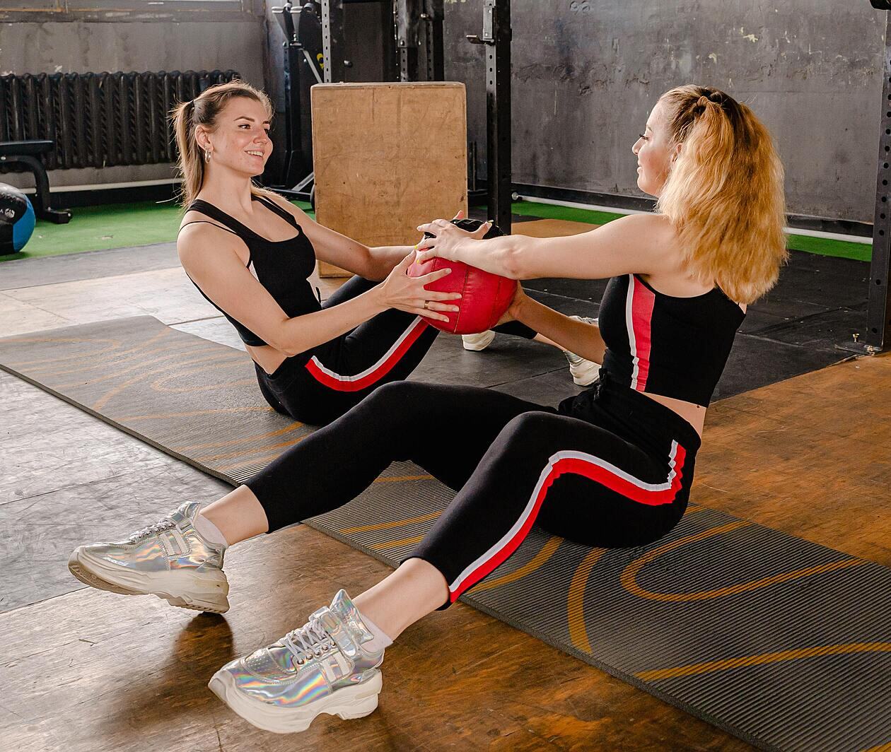 Girls working out in the gym