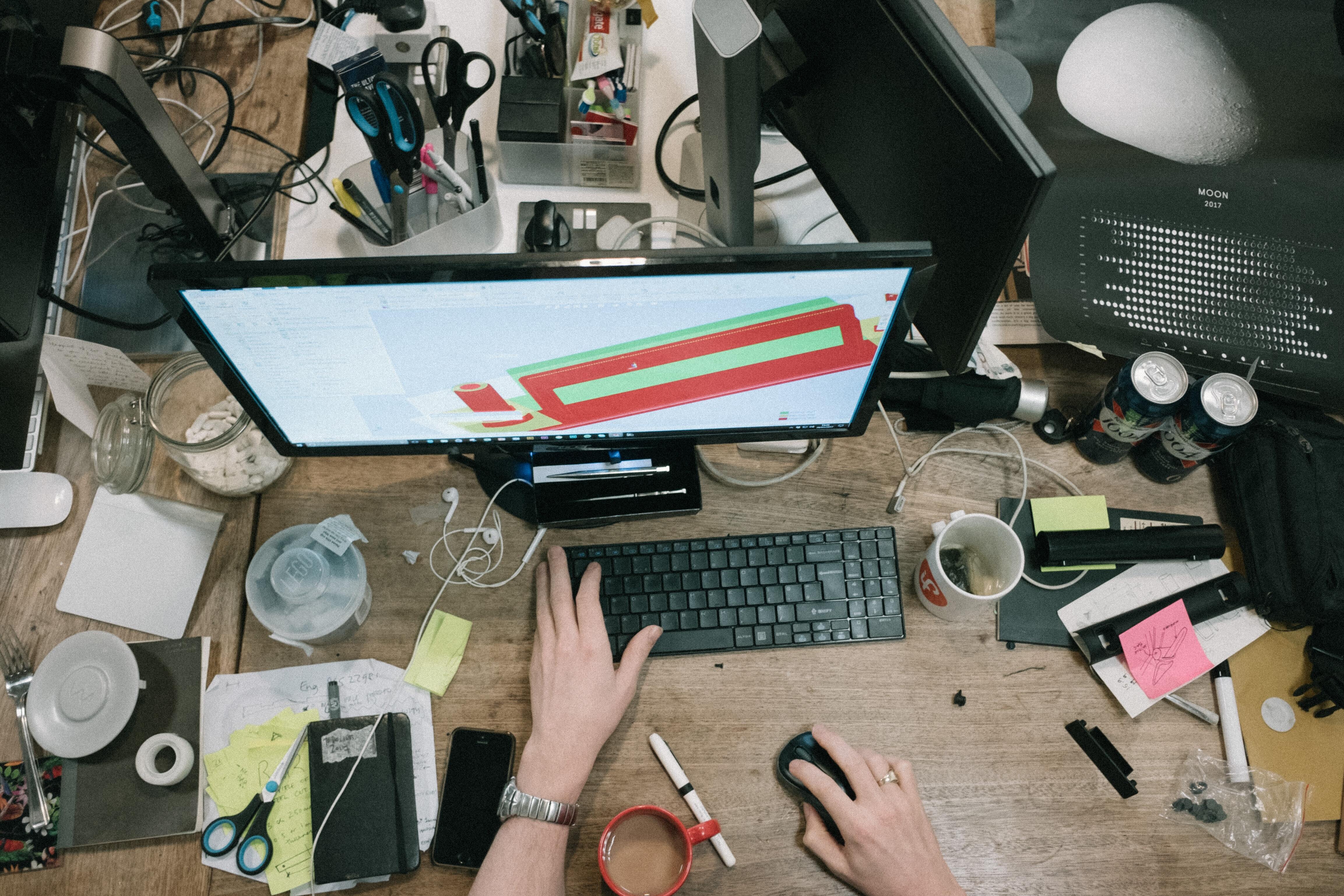 Untidy desk