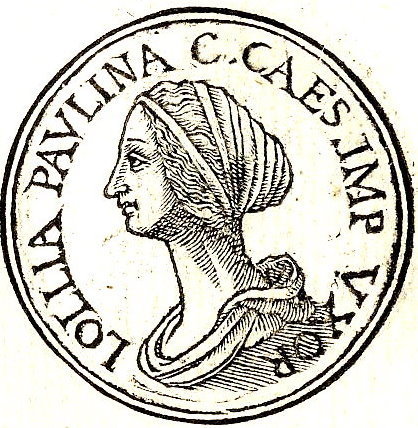 A side profile illustration of Lollia Paulina from the Promptuarii Iconum Insigniorum