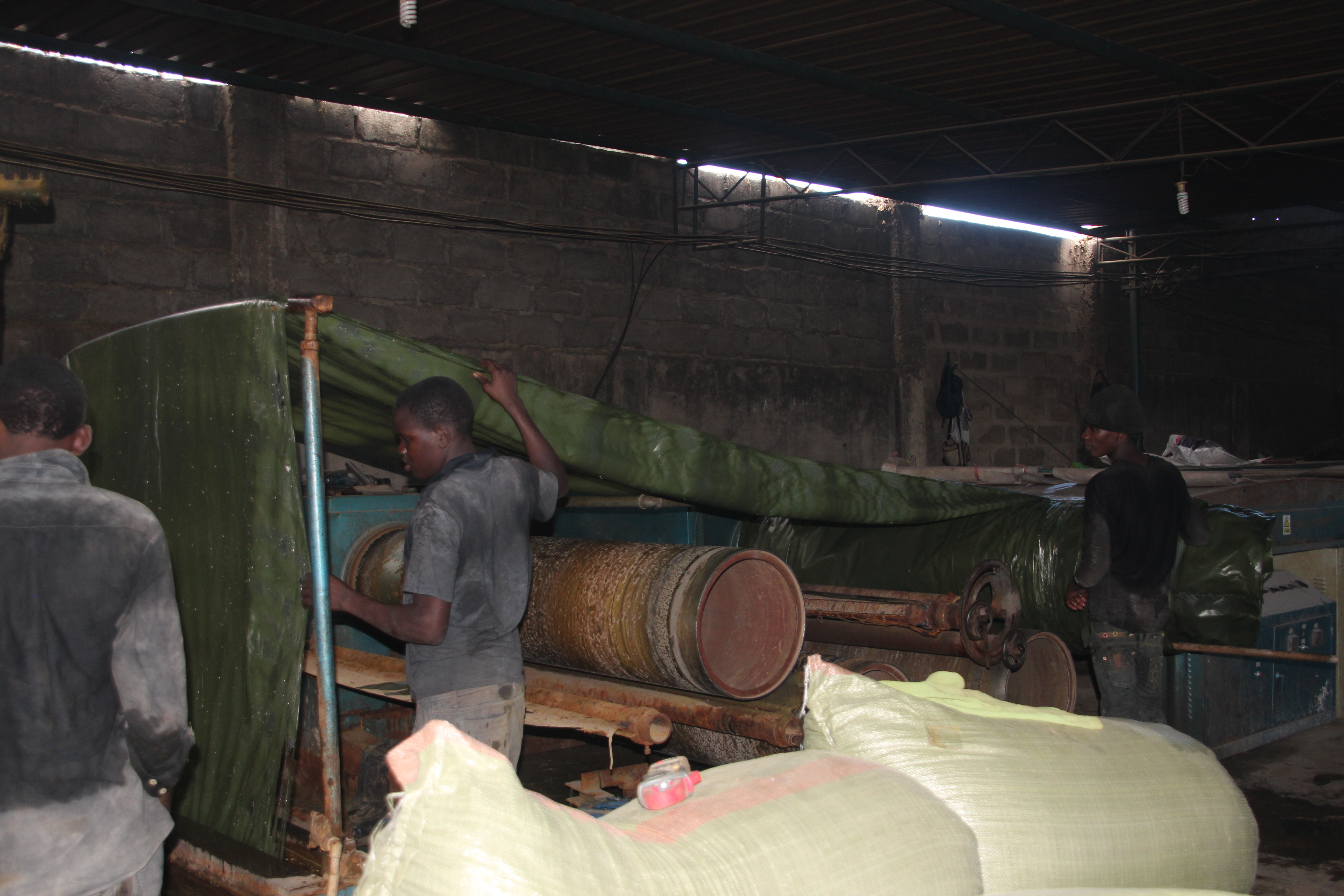 Dark work environment in plastic factory