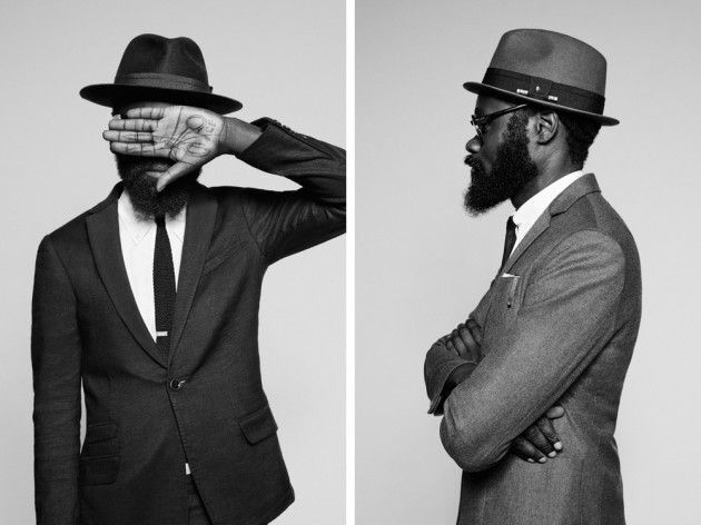 Black and white image of Sam and Shaka of ACF wearing fedoras.