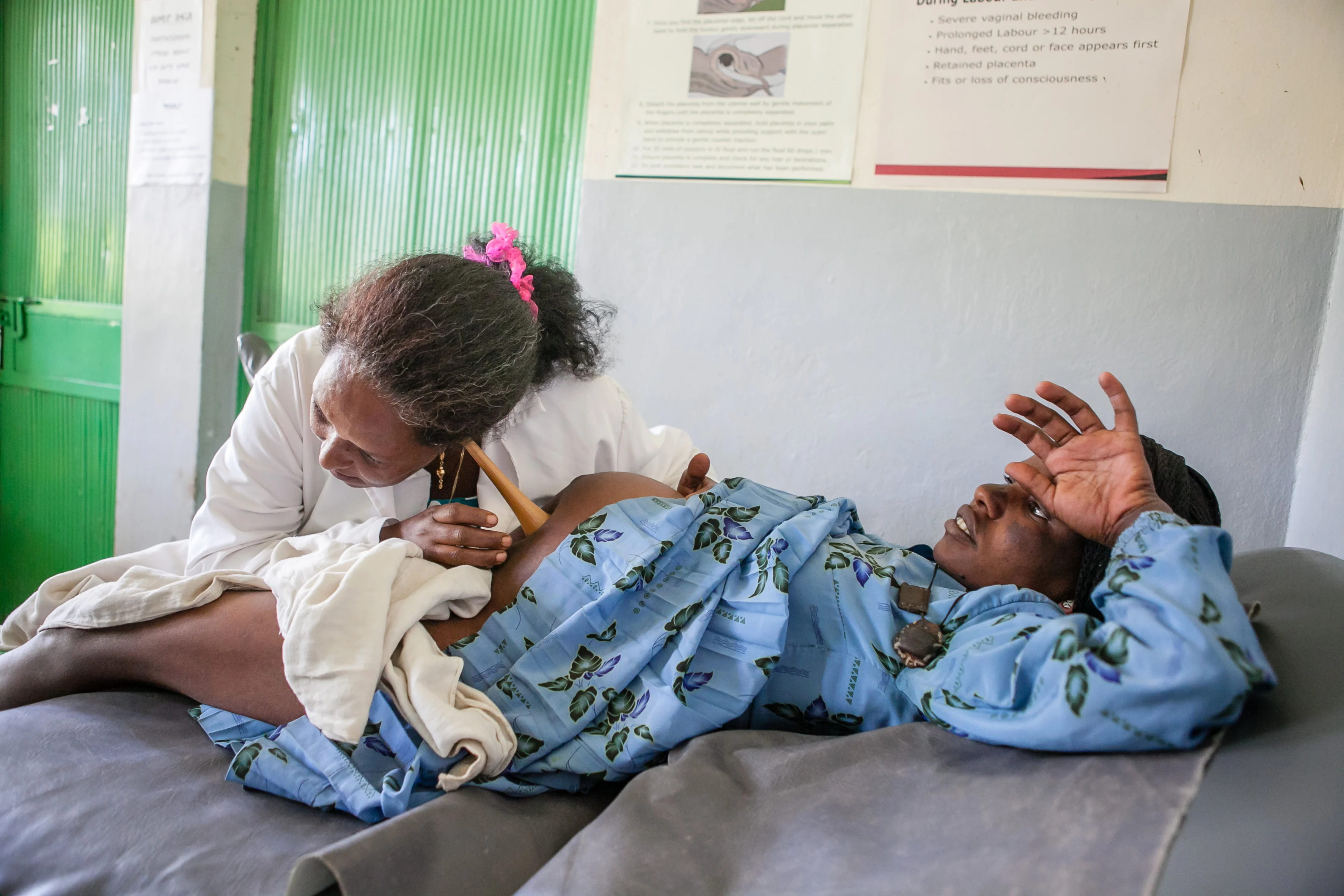 Image of woman receiving antenatal care in ethiopia.