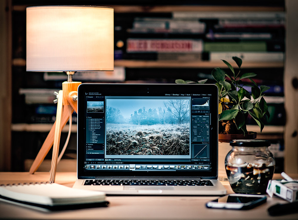 Laptop on a desk