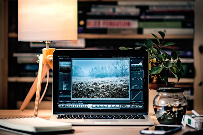 Laptop on a desk