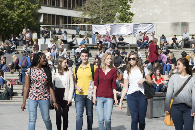 Students in the UEA Square