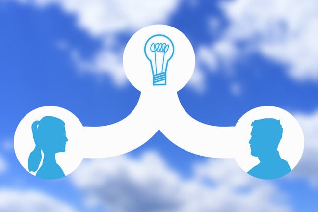2 people and a light bulb