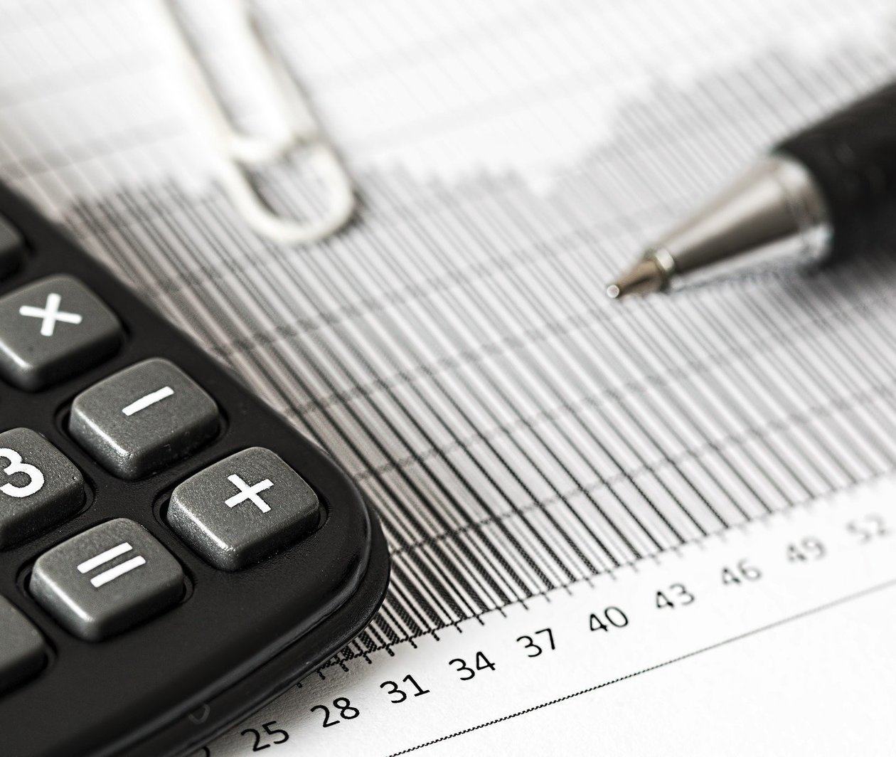 Photo of a calculator on some graph paper