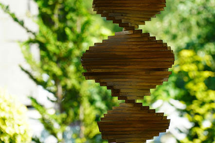 dna helix made out of wood