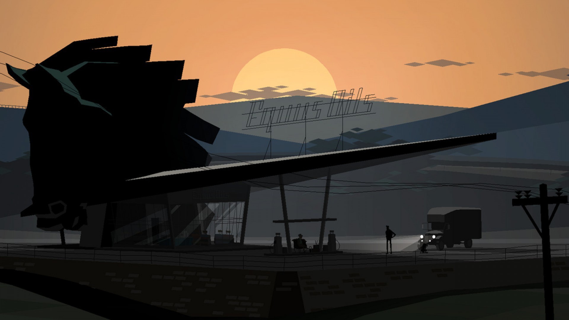 A scene from Kentucky Route Zero by Cardboard Computer (Jake Elliott and Tamas Kemenczy).