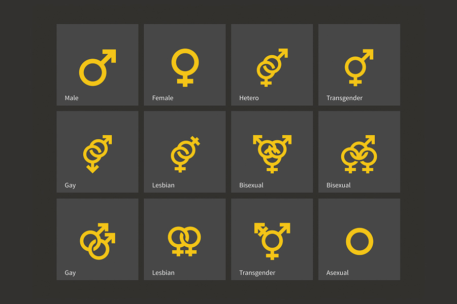 Gender and sexual orientation - 12 icons.