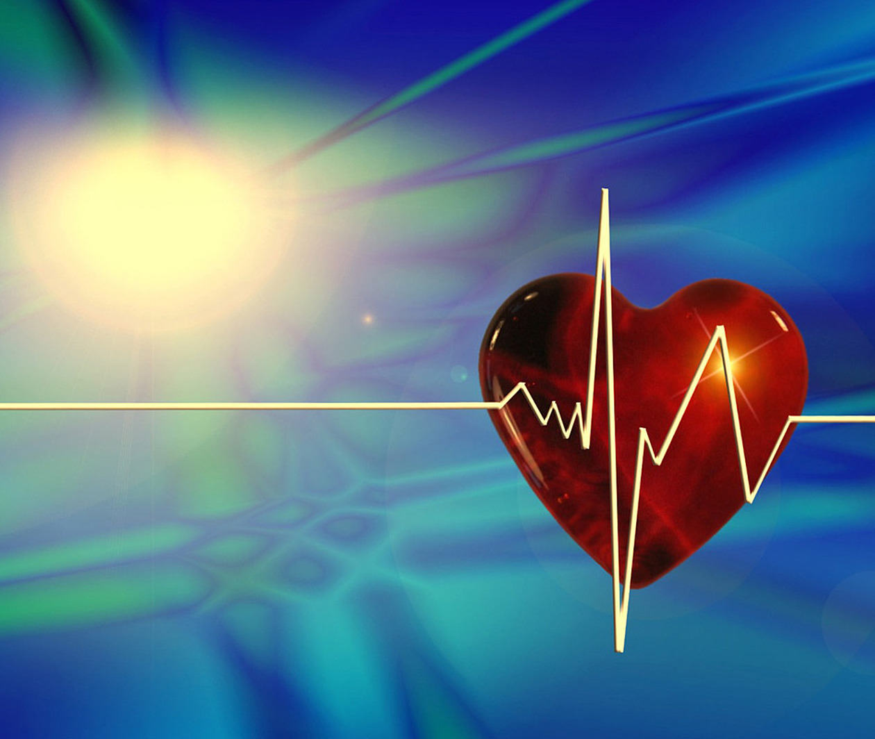 Composite image of heart and ECG trace