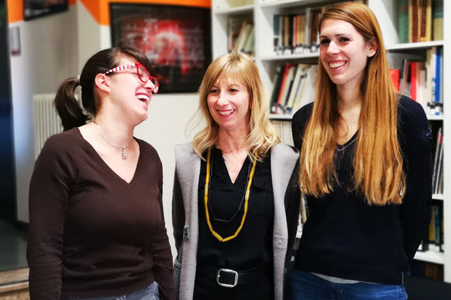 Photo of the team of the course, Sara Mondini, Claudia Bellani, Roberta Occhiuto
