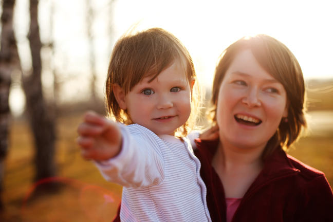 Happy mother and child