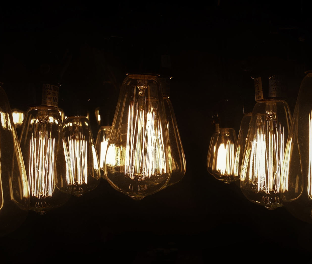 light globes hanging from ceiling