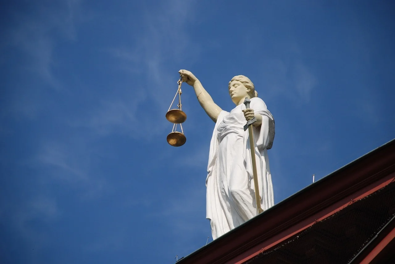 Statue of Justice carrying scales