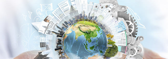 World being held in hands