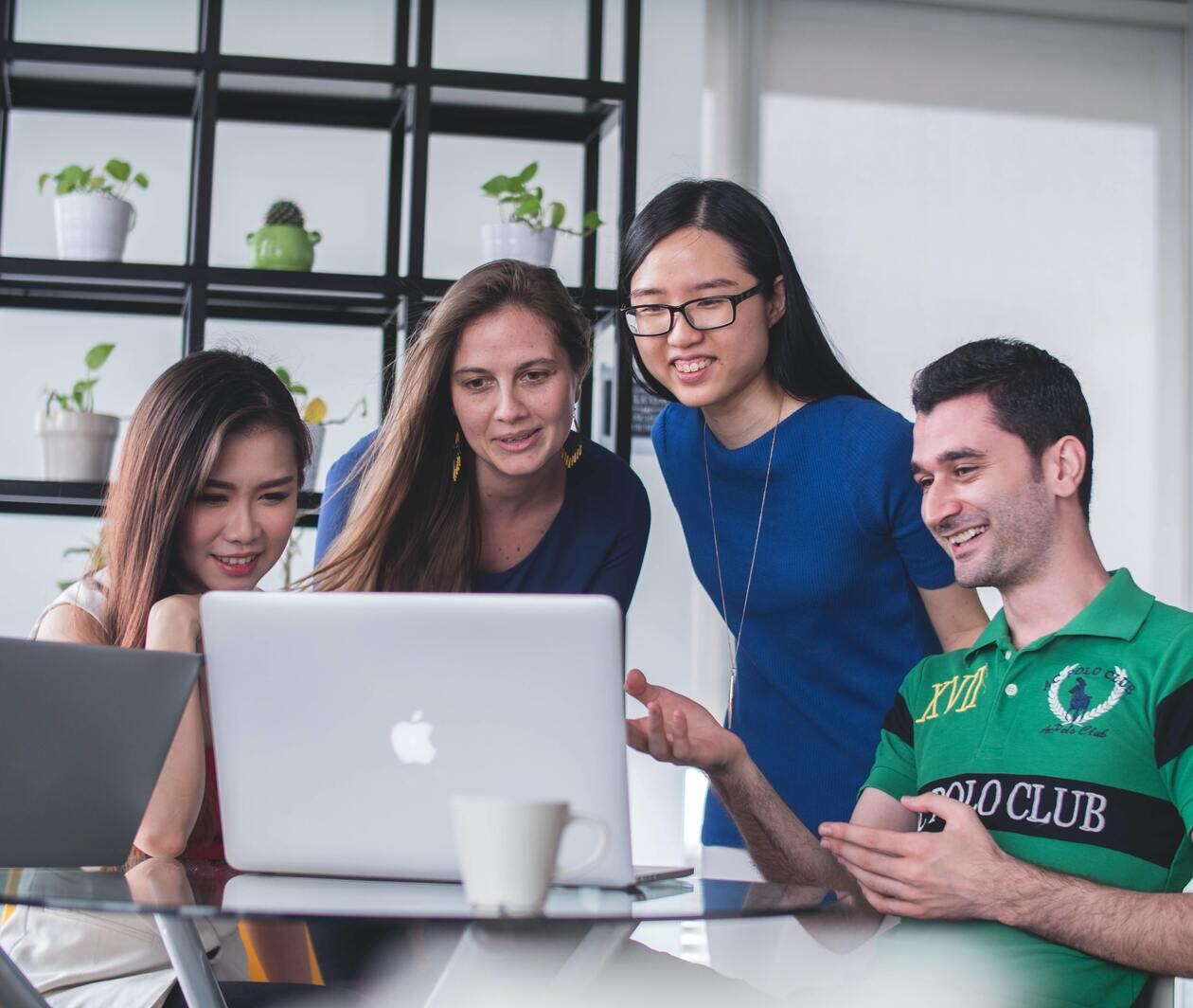 A group of students studying together