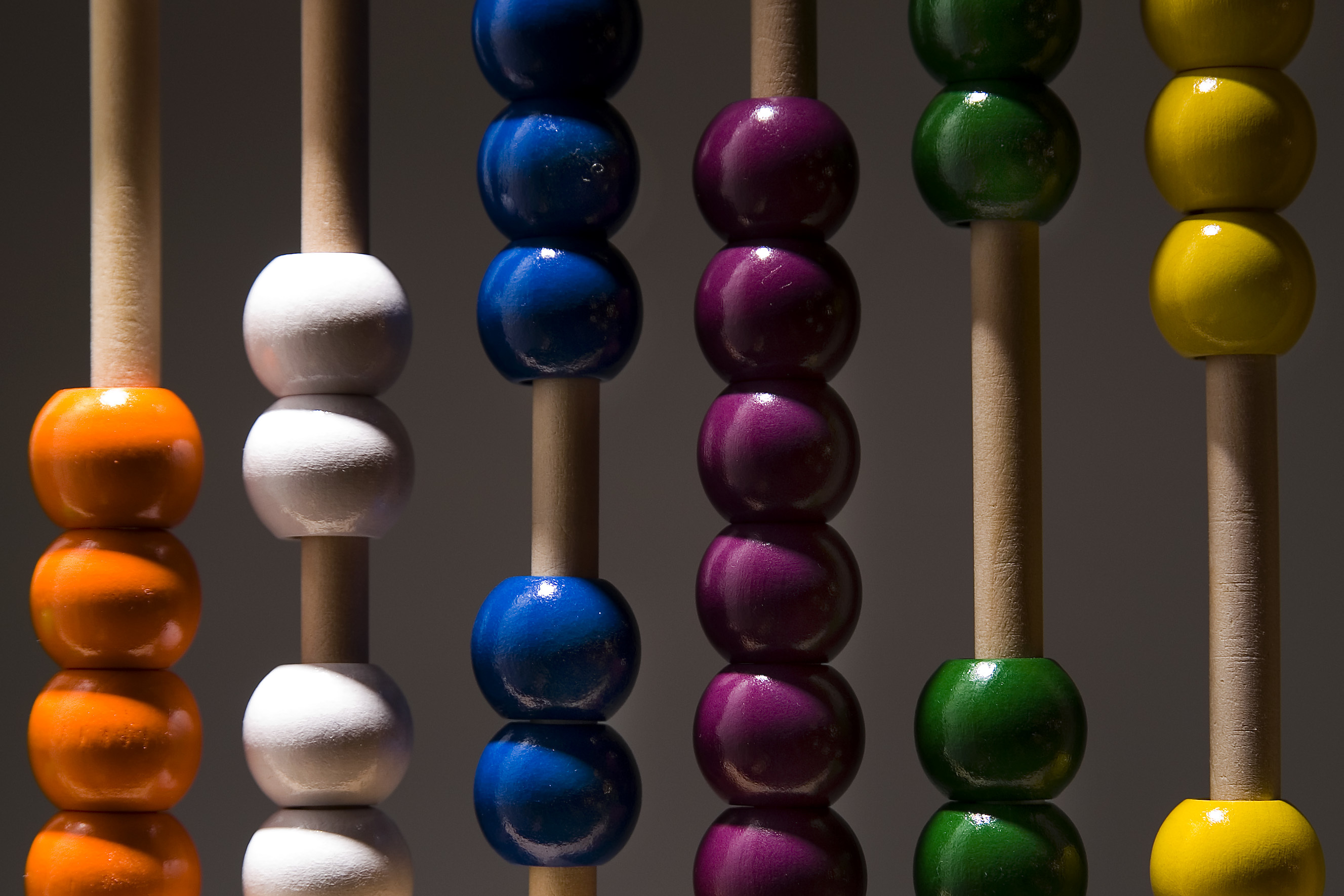 Colourful abacus beads