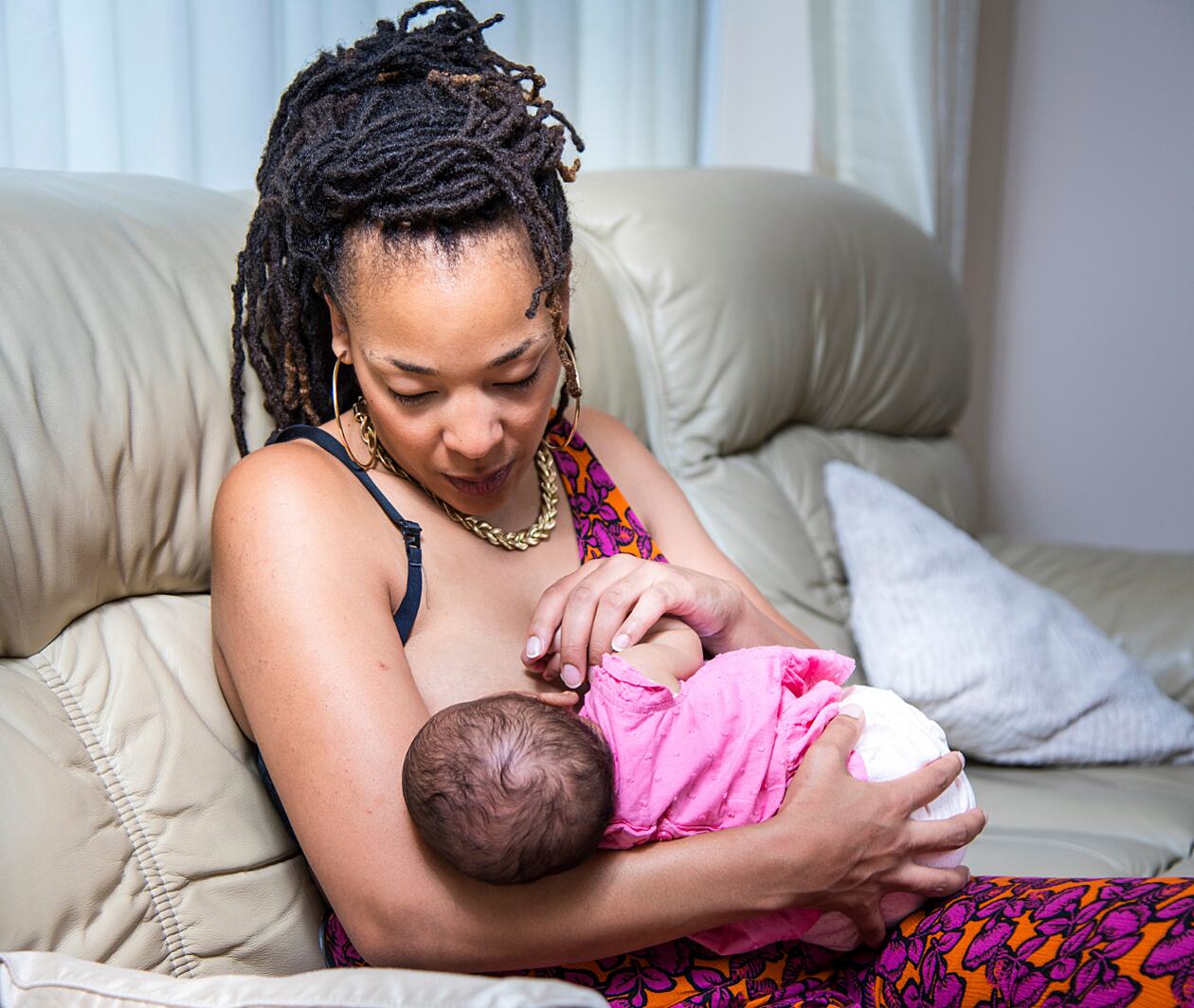 Mum breastfeeding baby 