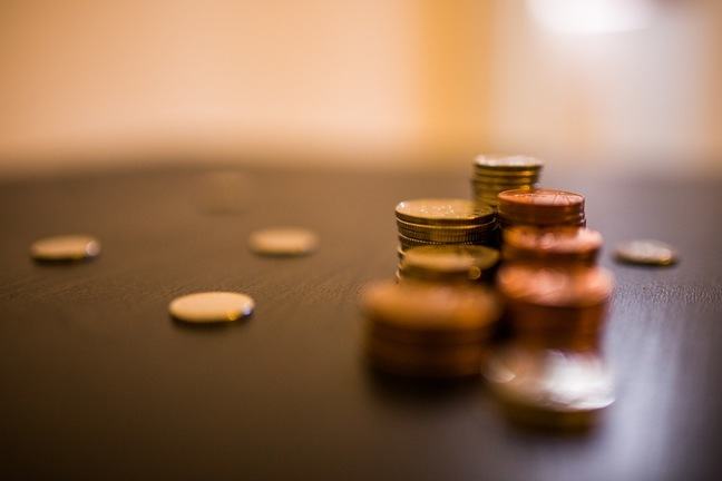 Money on a table.