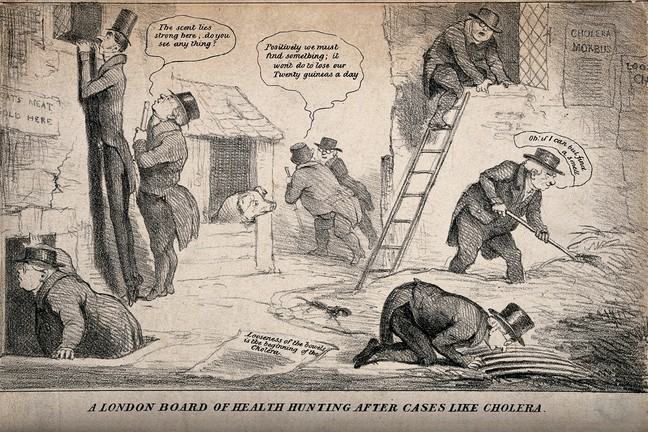 A 19th-century flyer from the Wellcome Collection showing the hunt for Cholera in London