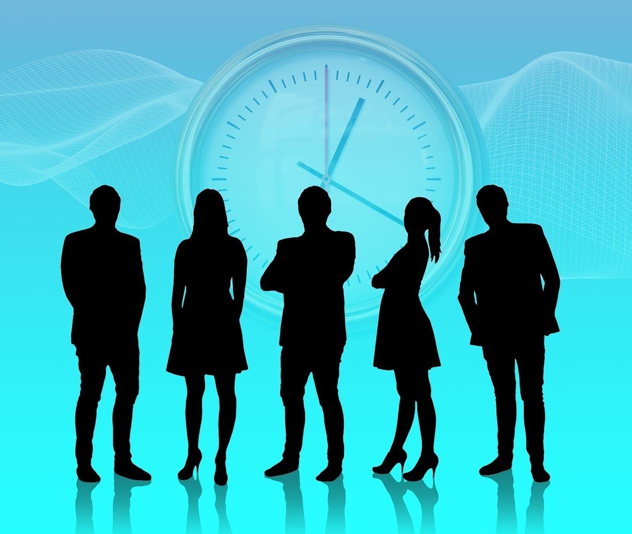 Silhouette of a meeting.