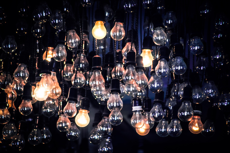 Ideas can start bright or grow over time a number of lightbulbs representing ideas