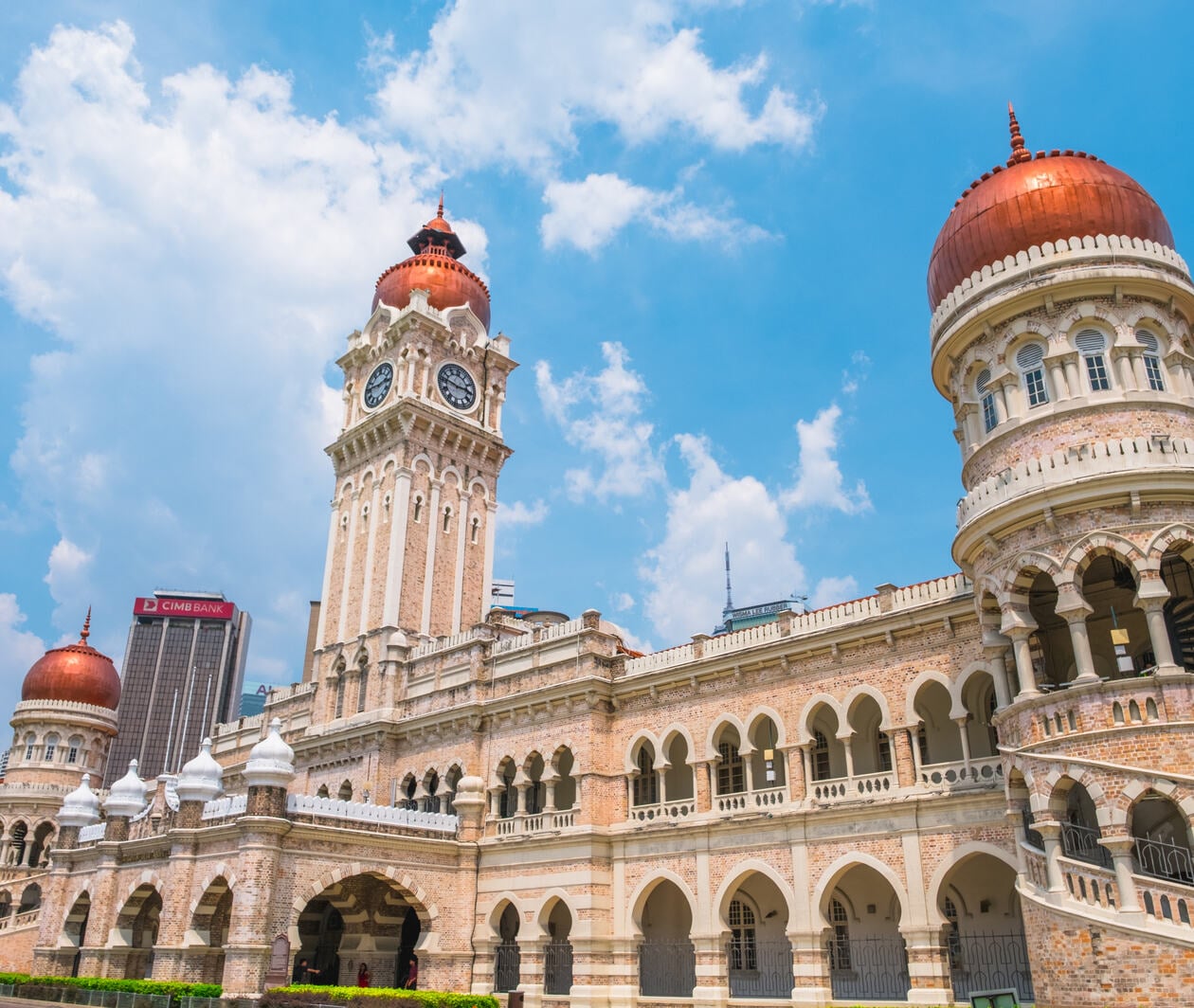 view of the cityscape and dataran merdeka the historical place in the city.