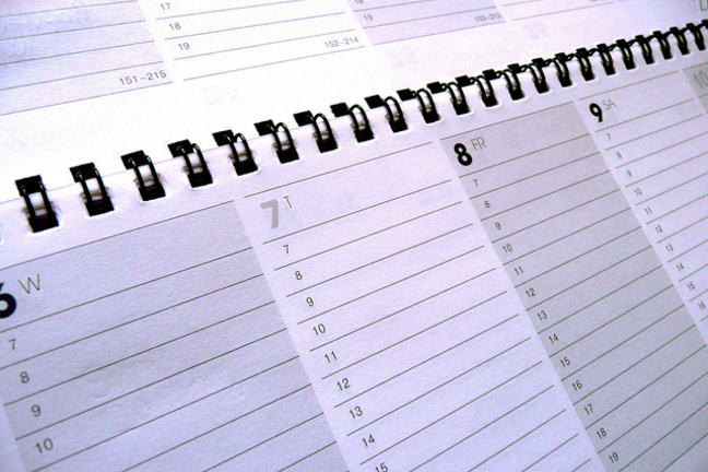 Calendar waiting to be completed